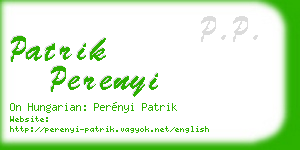 patrik perenyi business card